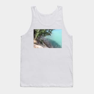 tree overhanging a rocky shore Tank Top